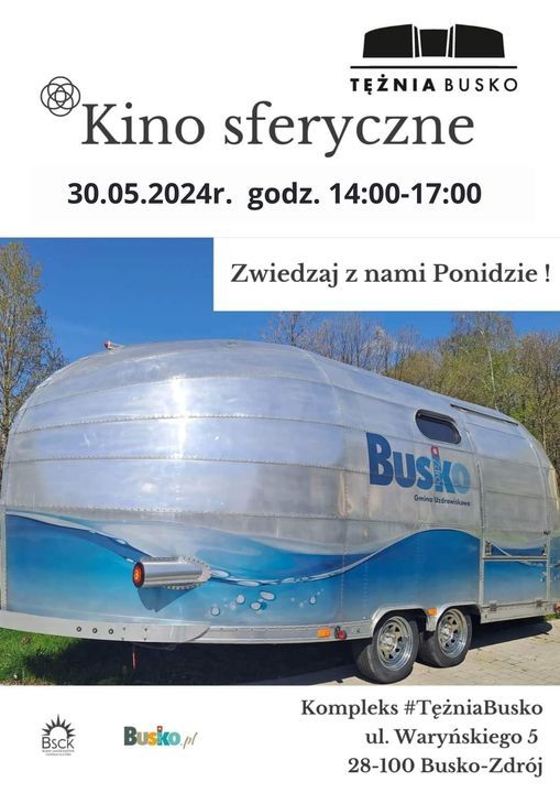 plakat promujący seanse w kinie sferycznym