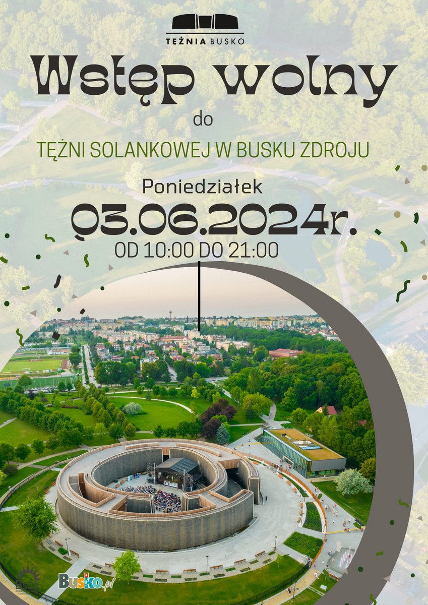 grafika informująca o darmowym wstępie do tężni