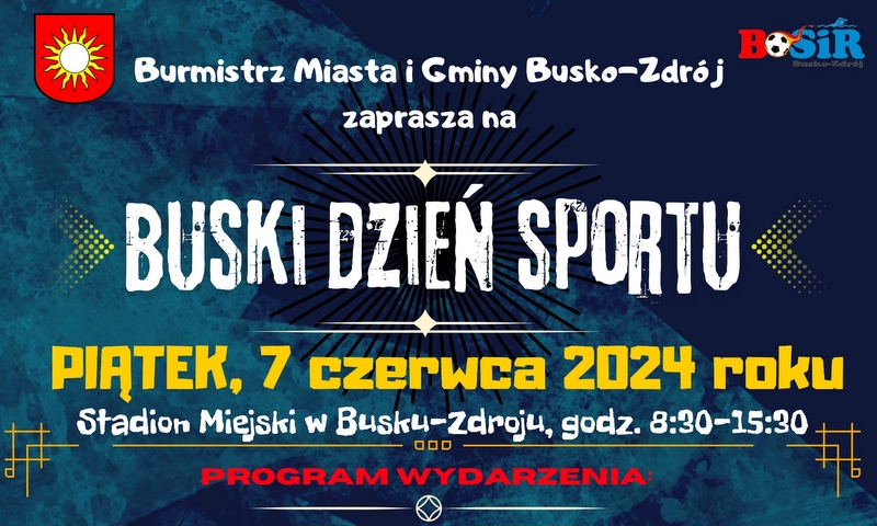 grafika promująca buski dzien sportu 2024
