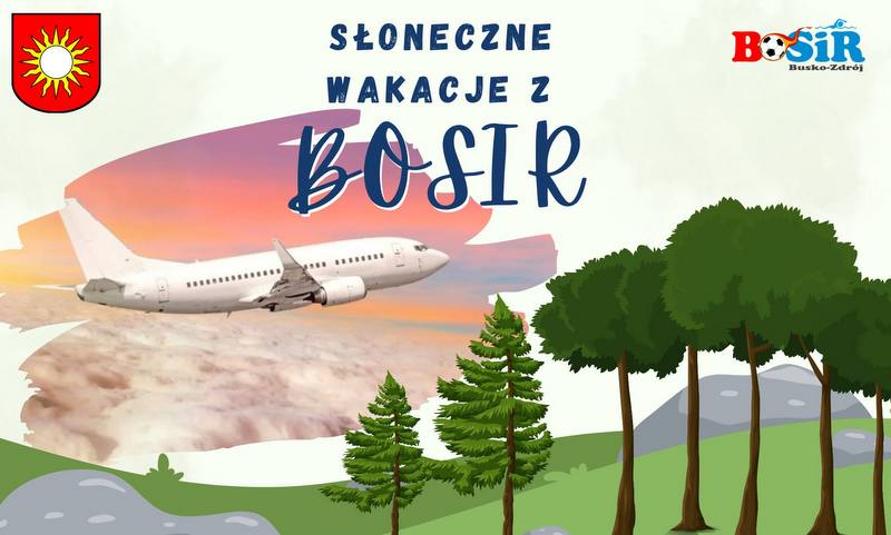 grafika promująca słoneczne wakacje z BOSiR