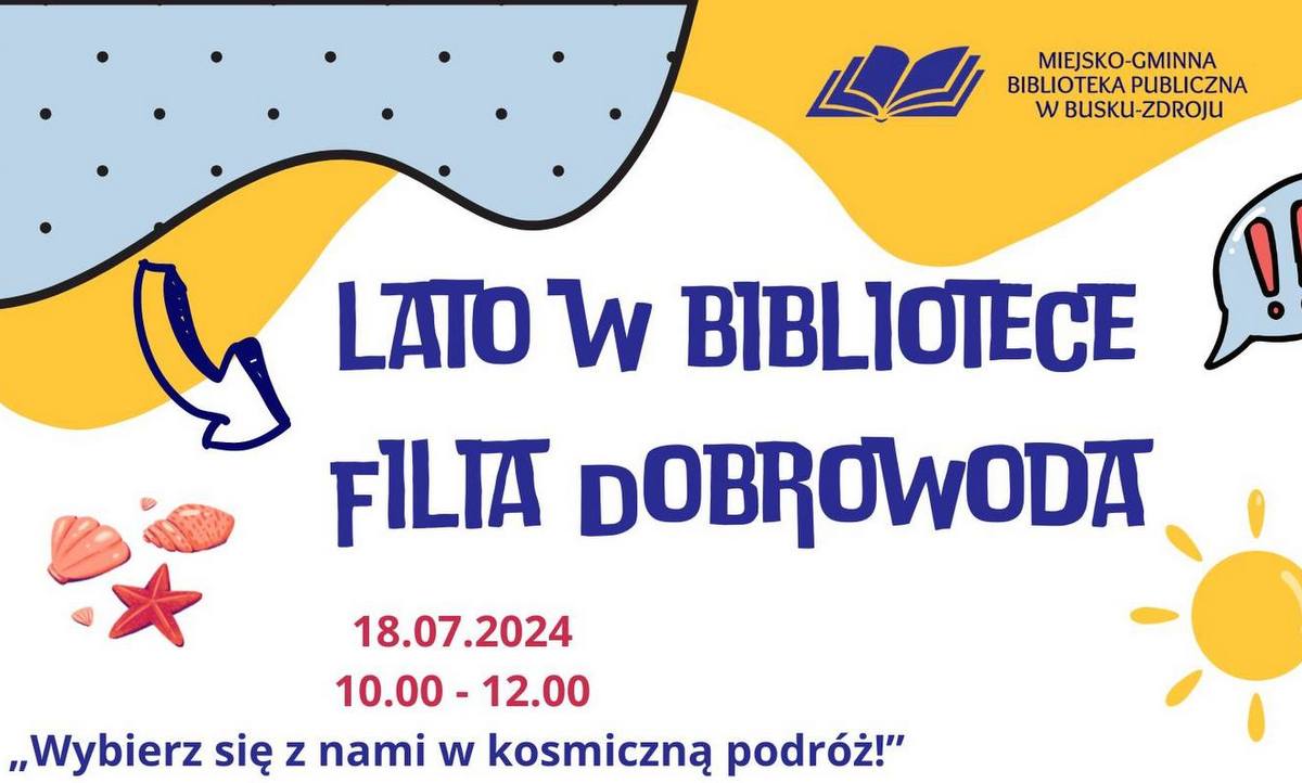 grafika promująca zajęcia w filii bibliotecznej