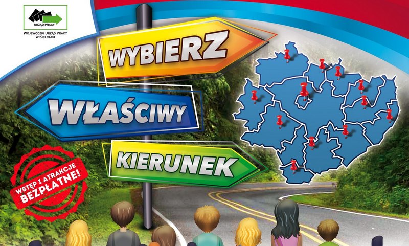 Grafika promująca piknik informacyjno - zawodowy