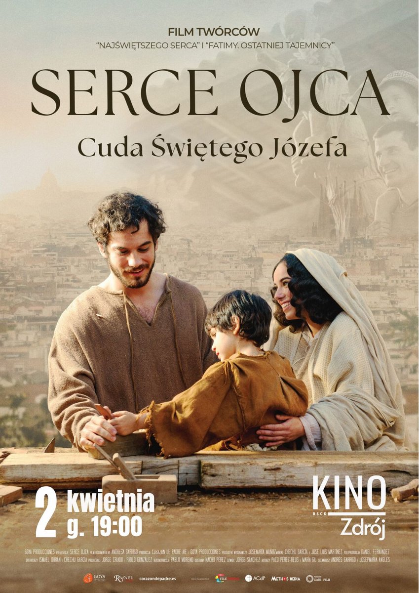 plakat filmowy, mężczyzna, kobieta, dziecko w antycznych strojach