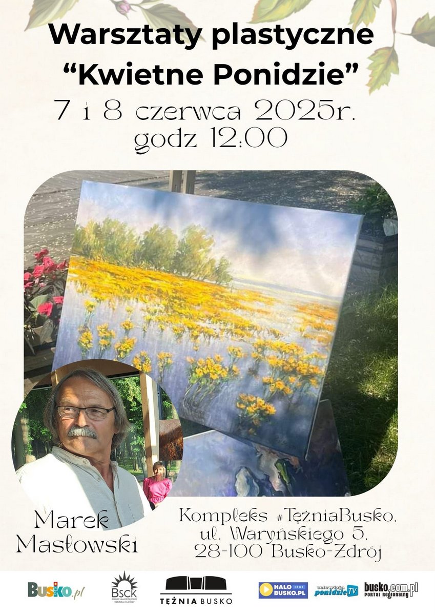 plakat promujący warsztaty kwietne