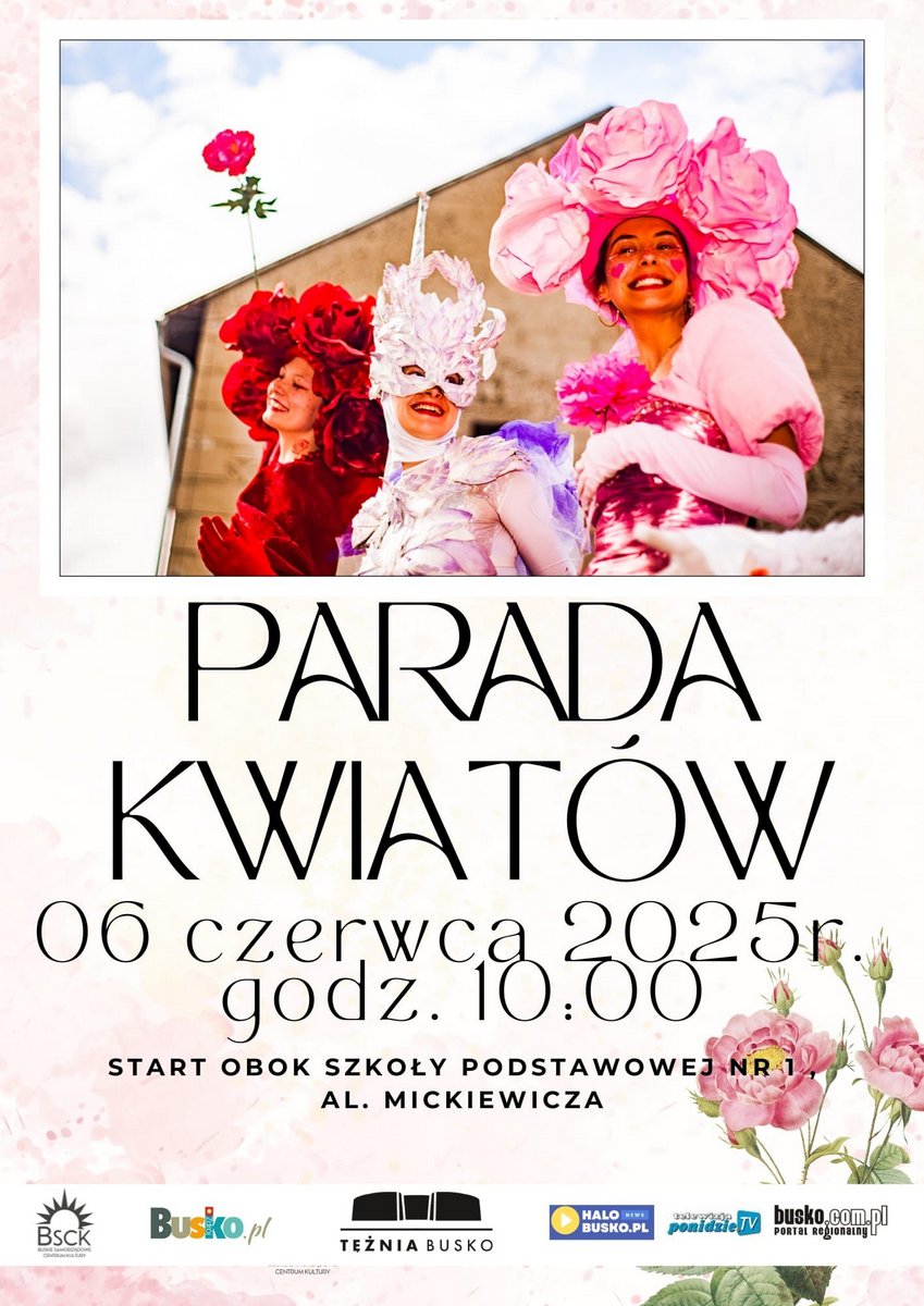 plakat promujący paradę kwiatów