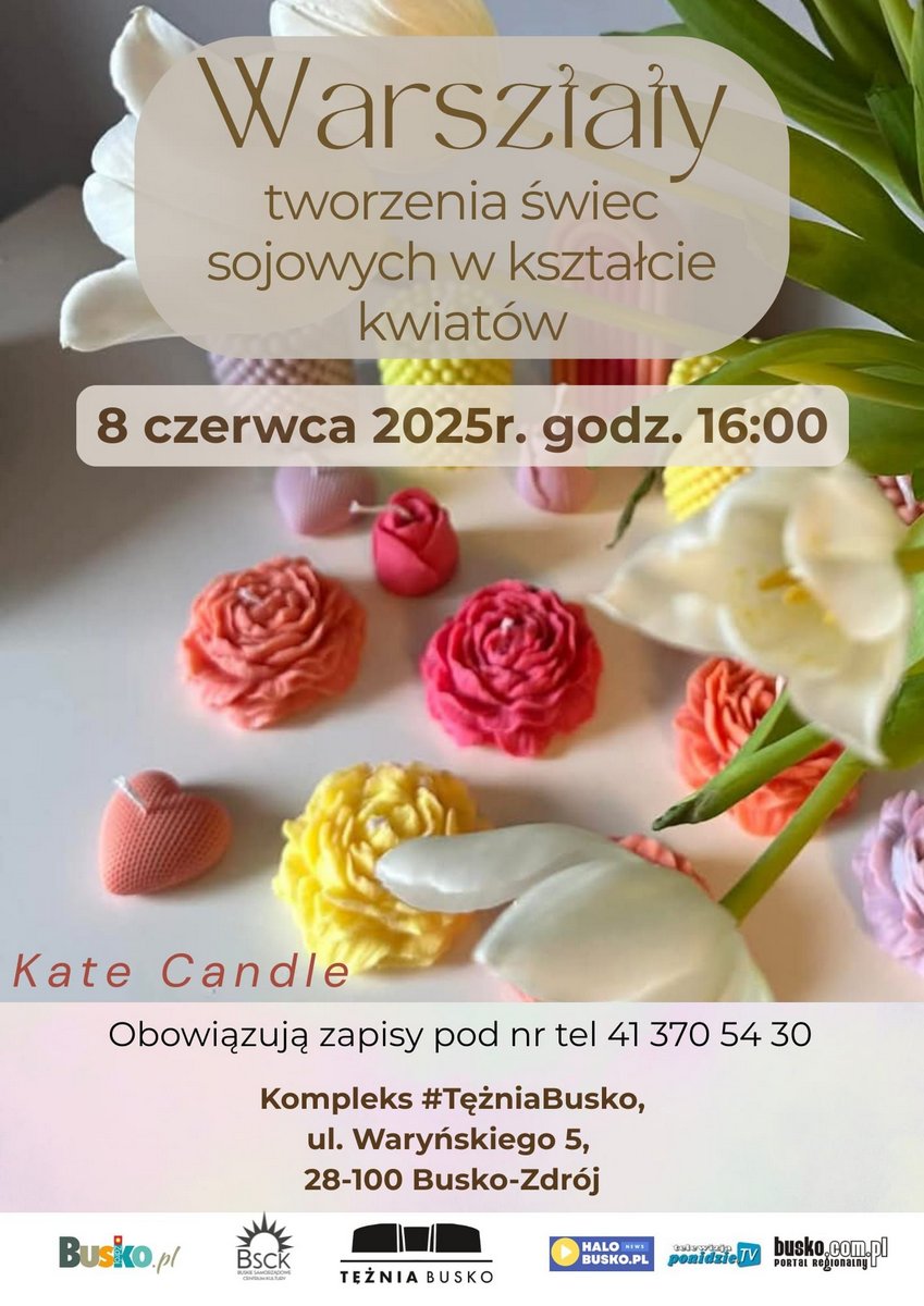 plakat promujący warsztaty świecowe
