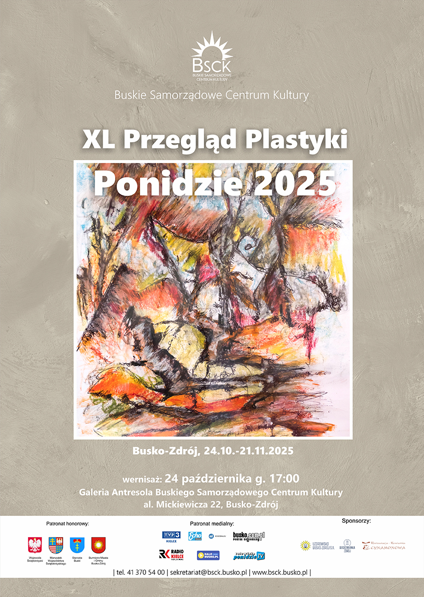 plakat promujący wystawę, przedstawia jedną z prac