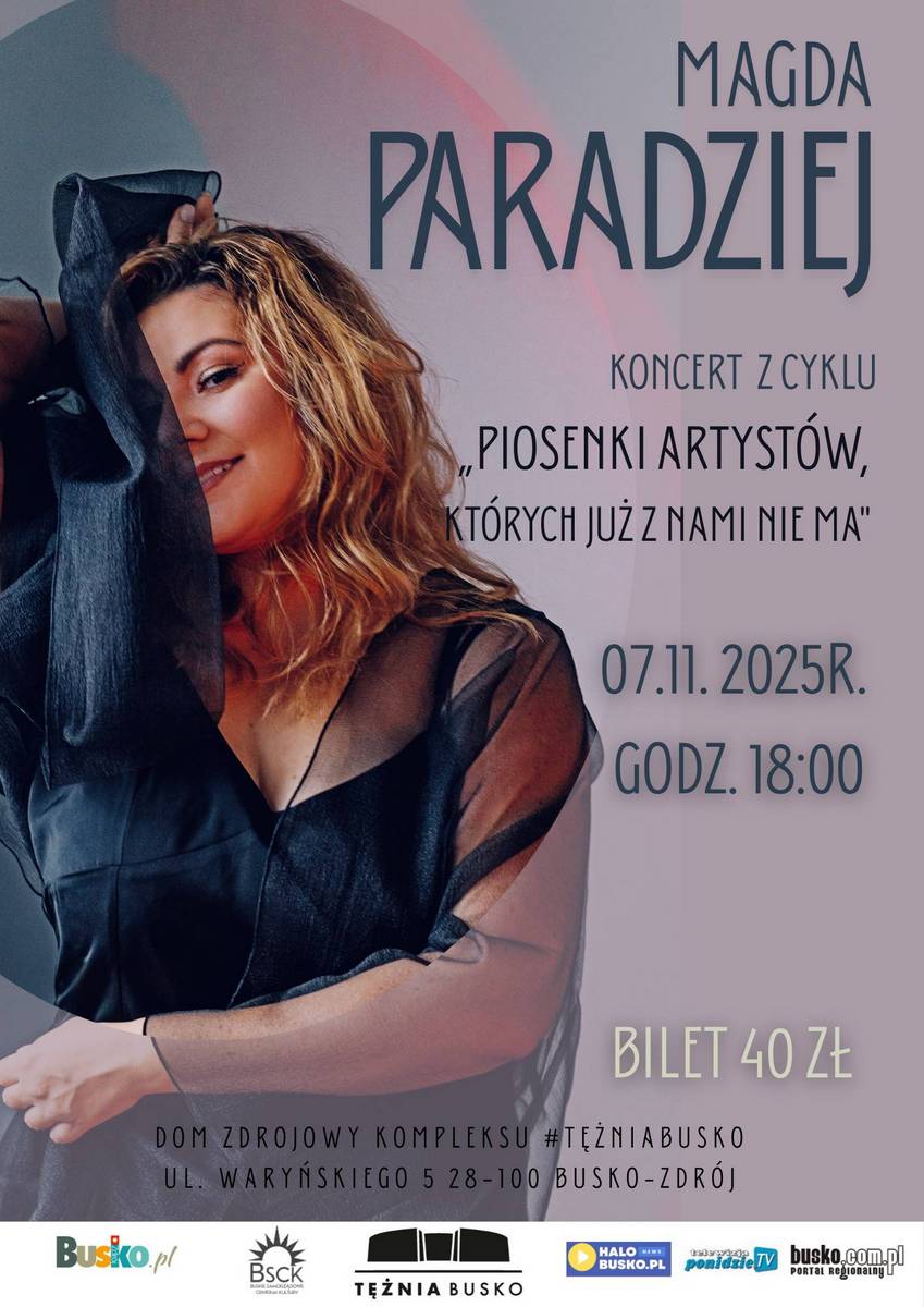 plakat promujący koncert artystki MAGDY PARADZIEJ