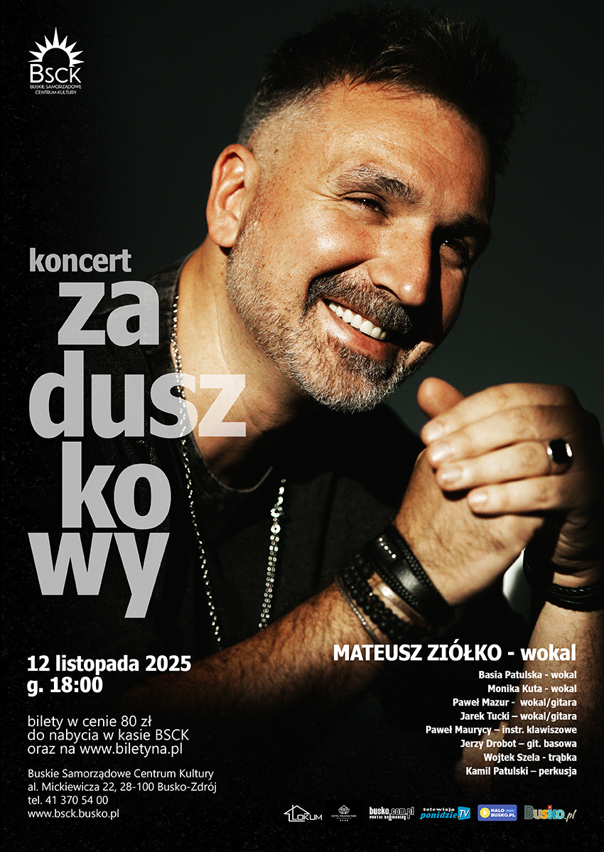 plakat promujący koncert, zdjęcie artysty