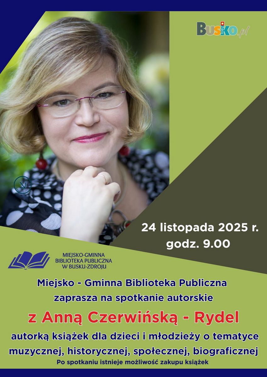 Plakat spotkanie autorskie A. Czerwińska Rydel