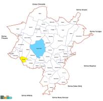 mapa z nazwami sołectw gminy Busko-Zdrój 