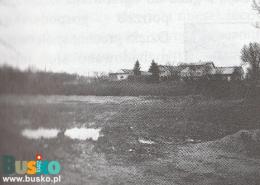 Widok na zabudowiania wiejskie