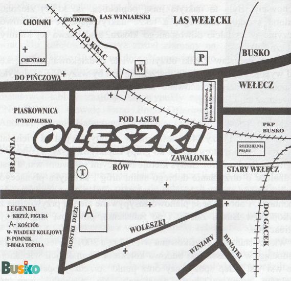 mapa sołectwa Oleszki