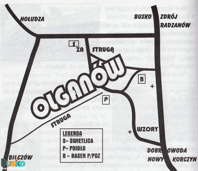 mapa sołectwa Olganów