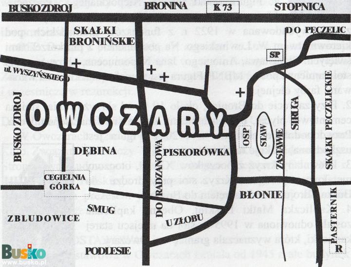 mapa sołectwa Owczary
