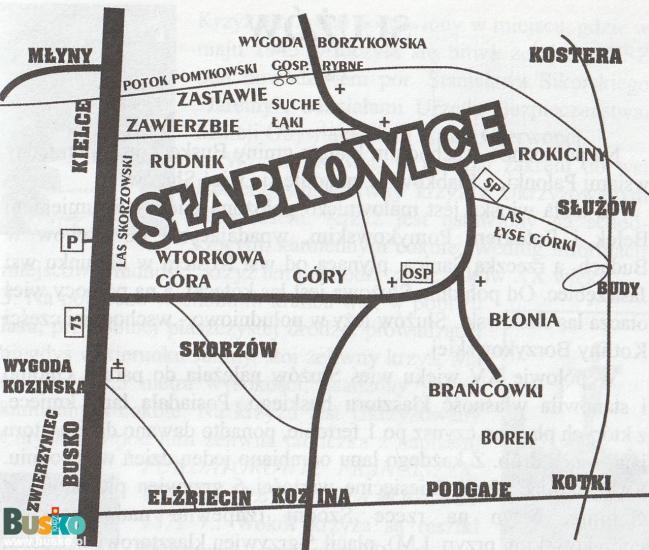 mapa sołectwa Słabkowice