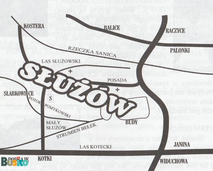 mapa sołectwa Służów