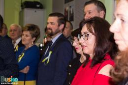 Na zdjęciu widoczni uczestnicy otwarcia wystawy