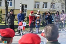 Przemawia pani Maria Nogaś, opiekunka Grupy Teatralno-Rekonstrukcyjnej  „Pegaz”