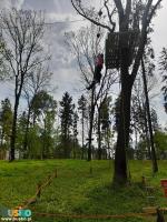 Park linowy Małpi Gaj w Busku-Zdroju - na zdjęciu jedna z przeszkód