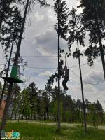 Park linowy Małpi Gaj w Busku-Zdroju - na zdjęciu jedna z przeszkód