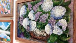 Prace wystawione podczas wystawy Przeglądu Plastyki Ponidzie 2022