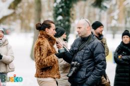 Dyrektor BSCK Maria Wiśniewska udziela wywiadu redaktorowi Echa Dnia Michałowi Kolerze