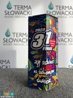 na zdjęciu puszka do zbiórki 31. Finału WOŚP