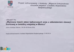 Informacja nt. remontu świetlicy w Błońcu