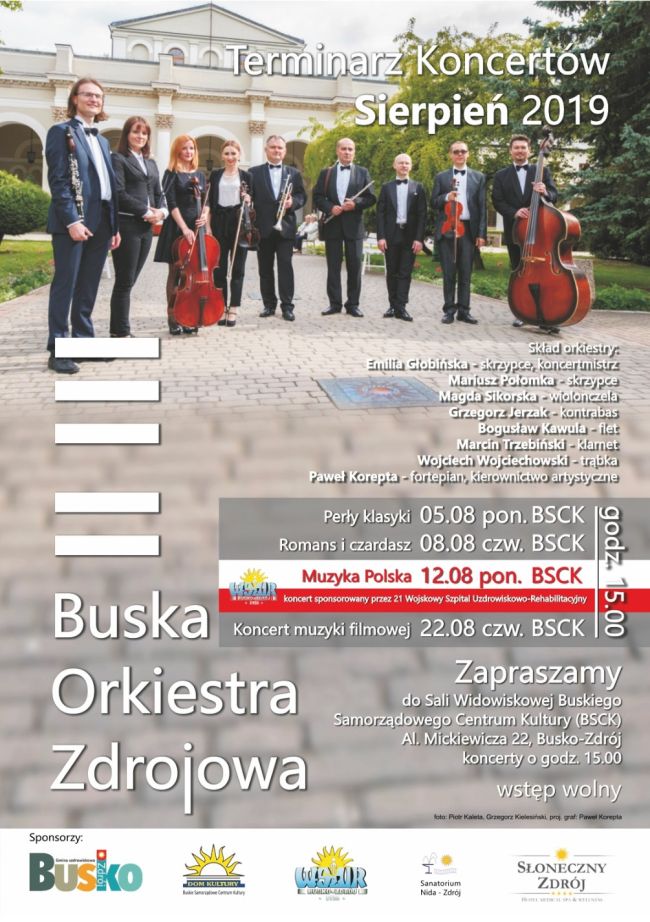 Koncerty Buskiej Orkiestry Zdrojowej - sierpień 2019