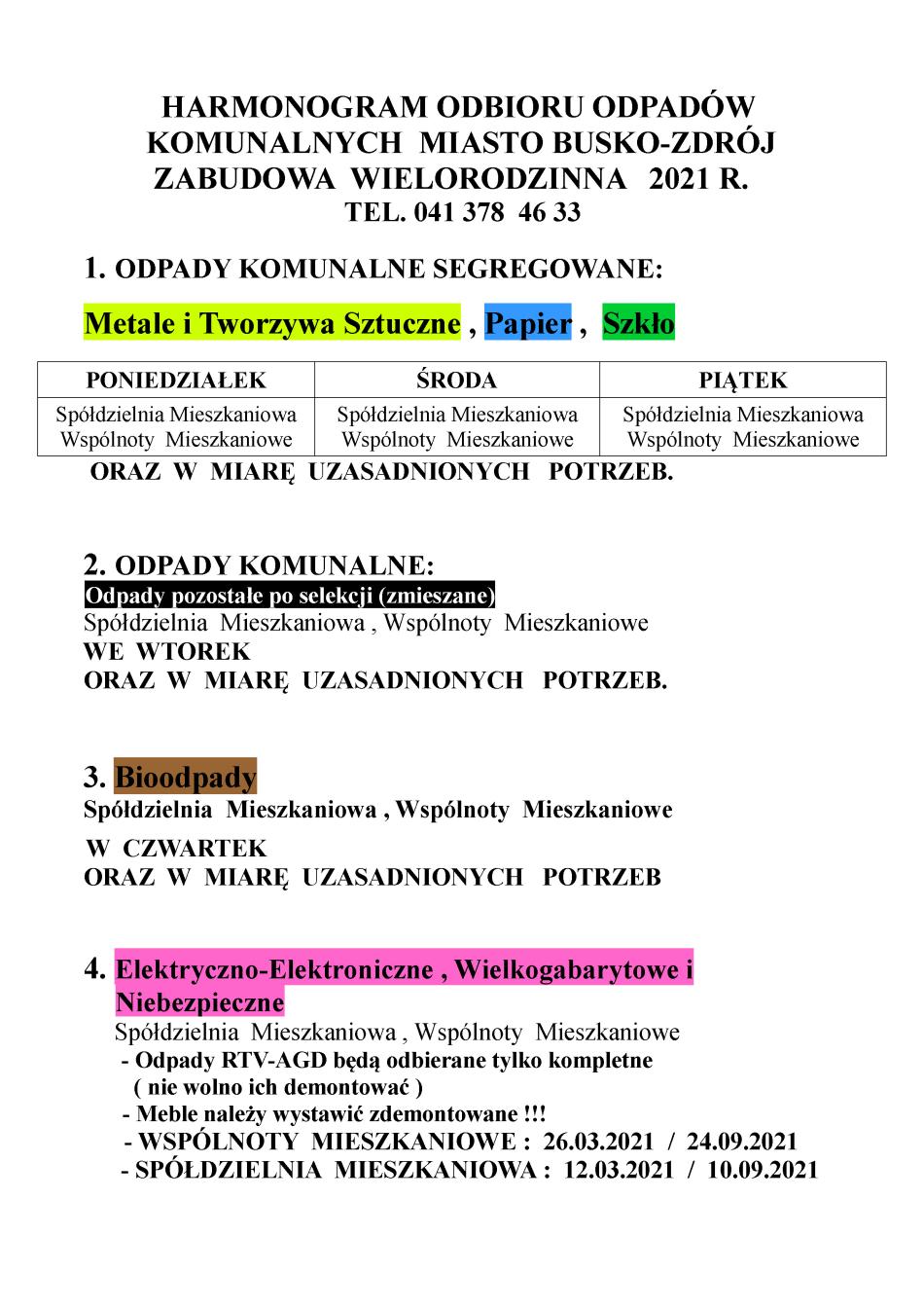 armonogram 2021 miasto zabudowa wielorodzinna